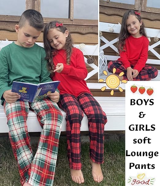 Ekouaer Boys Pajama Pants - softly Comfortable 2 Pockets Fun Designages 4-14