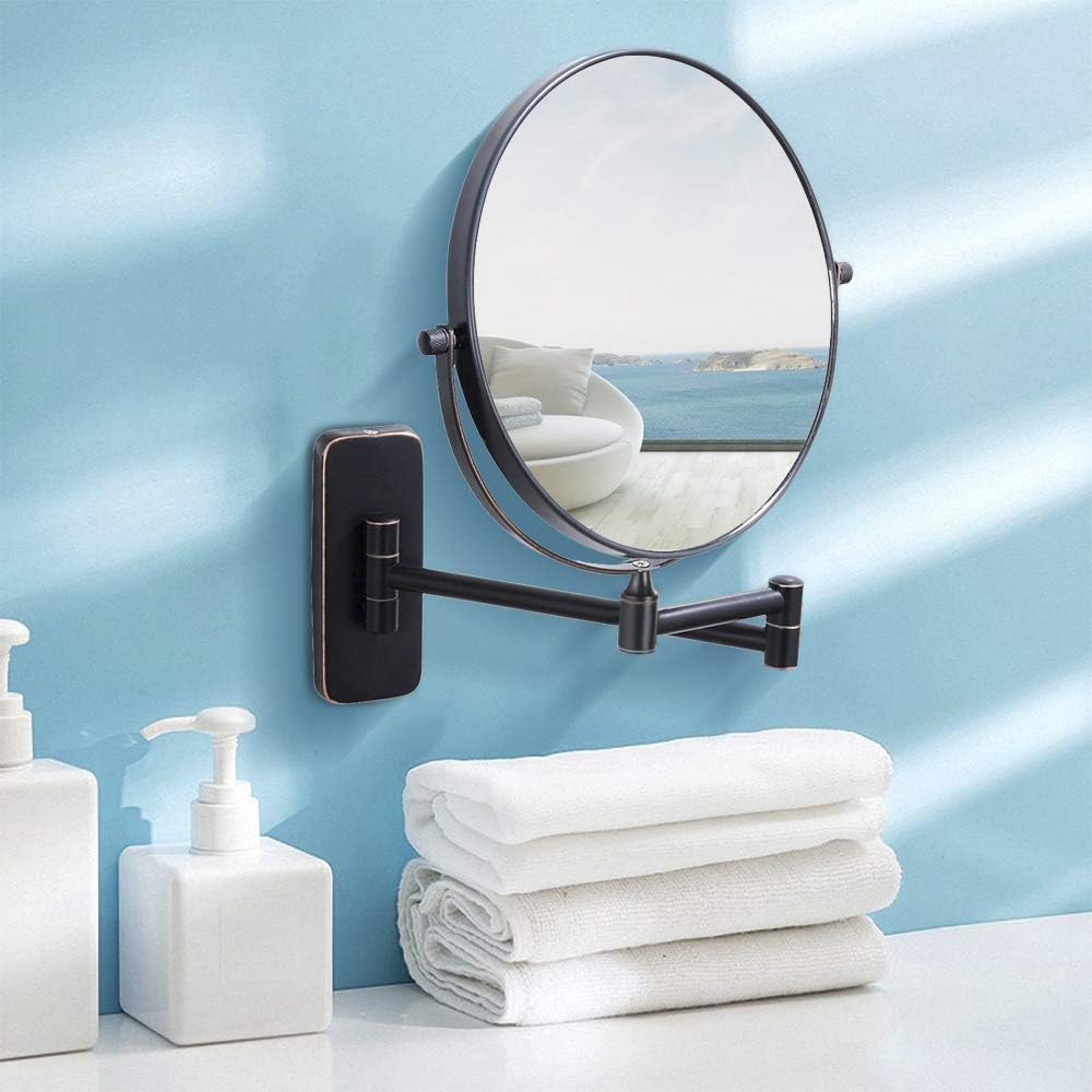5X Magnifying Wall-Mounted Makeup Mirror with 360 Rotation for Beauty Lovers