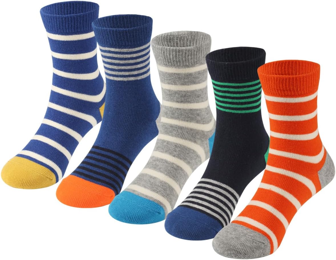 bright stripes crew socks for boys