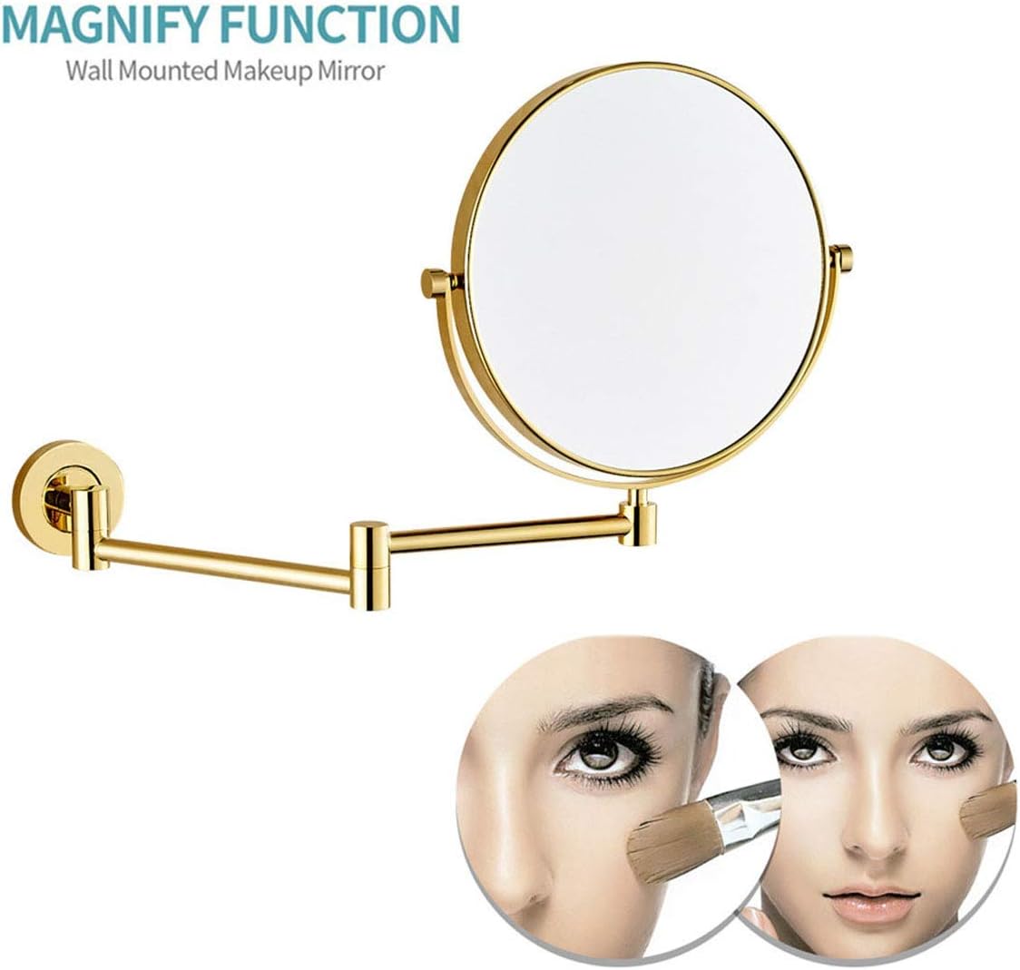 Wall-Mounted Makeup Mirror with 360-Degree Swivel