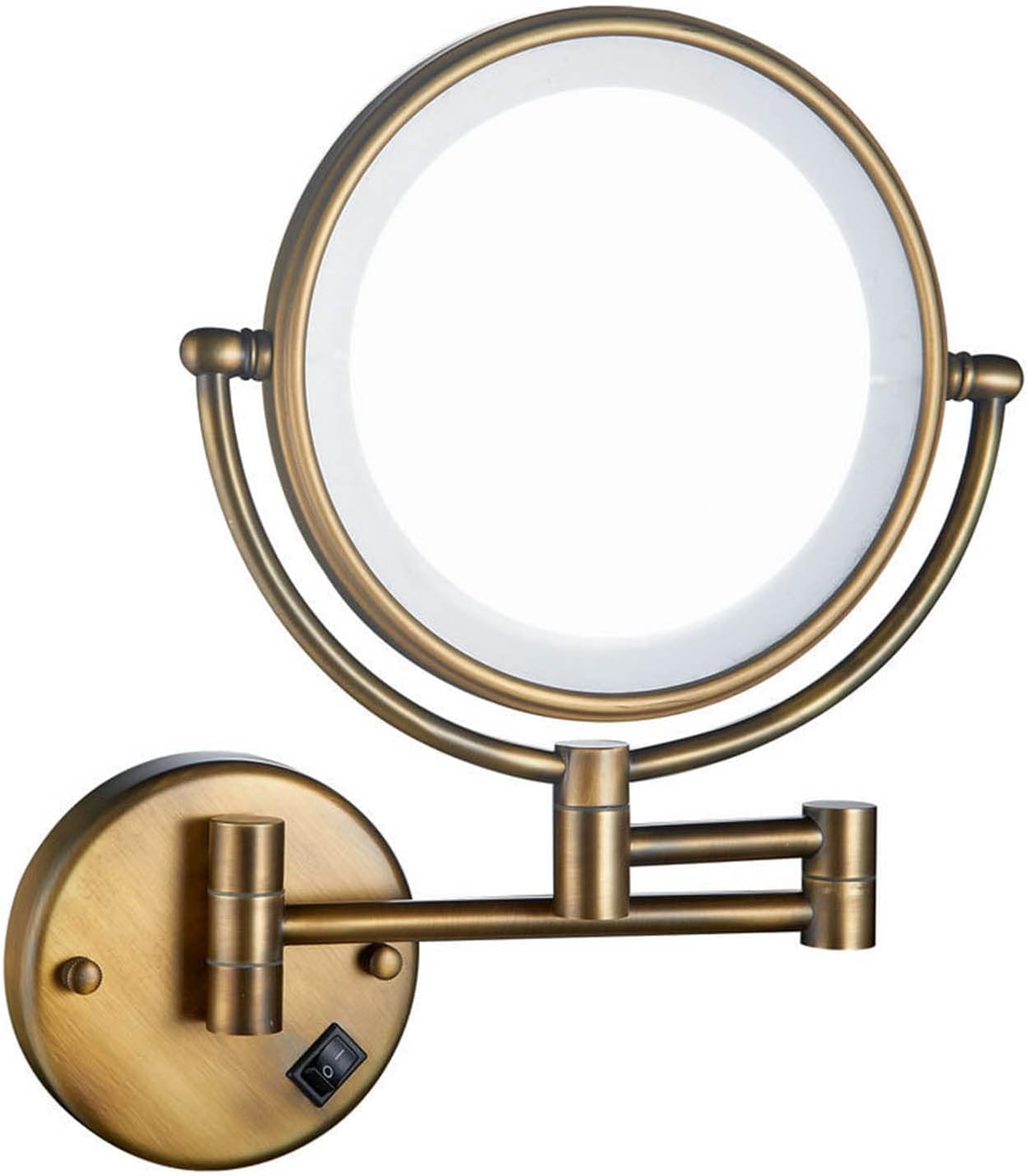 Wall-Mounted 3X Makeup Mirror with LED Light