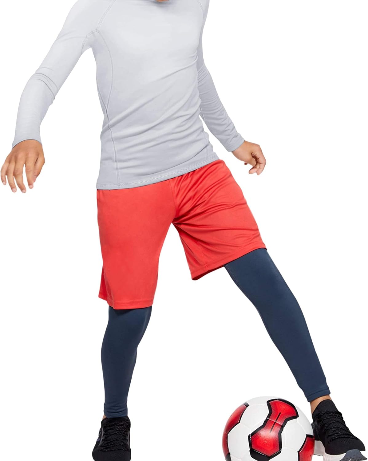 Tela Leo Compression Shirts for Boys Youth Long Sleeve Underwear
