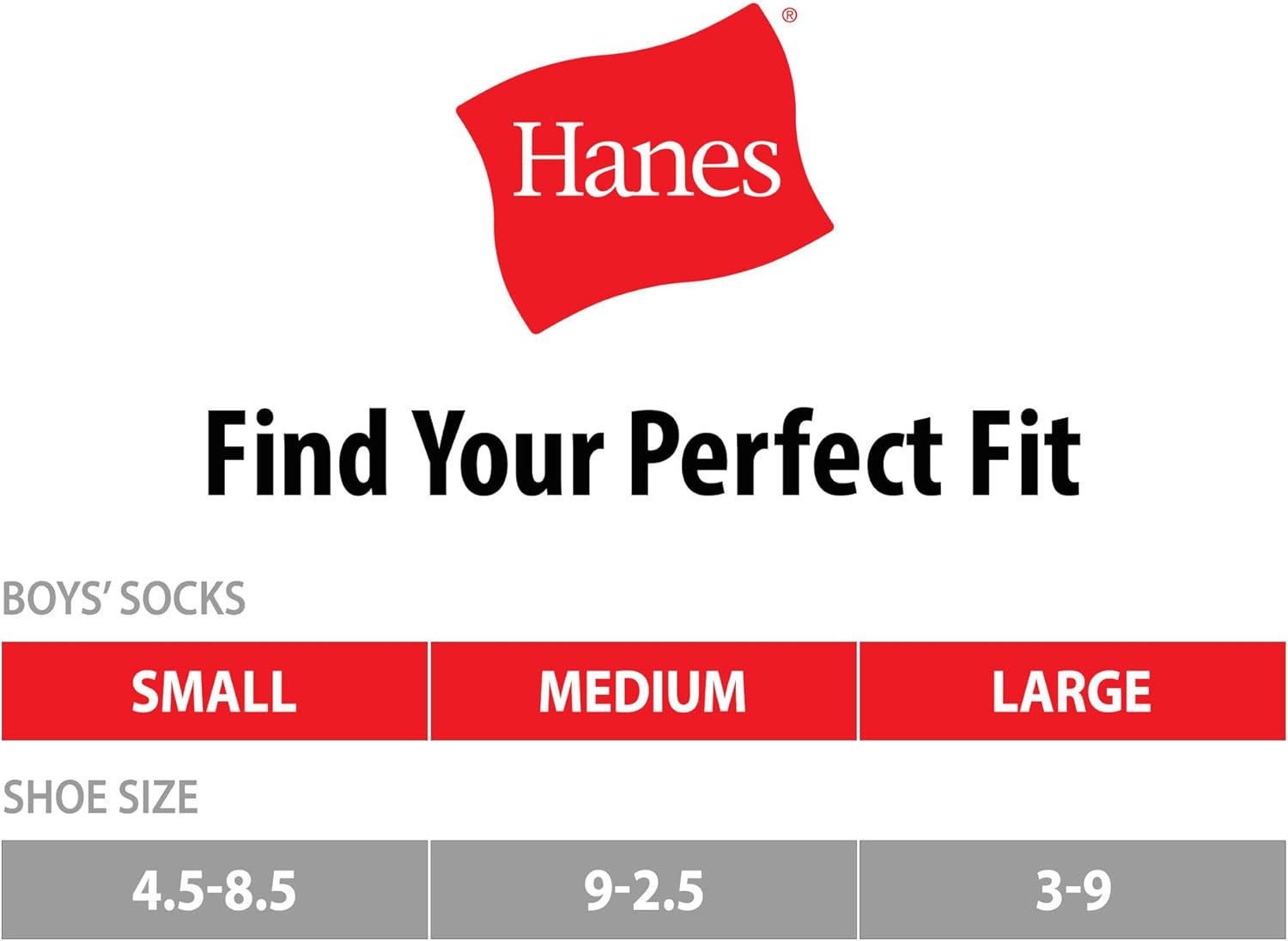 Hanes Boys Uniform Crew Moisture-Wicking Socks Cushioned Foot Bottoms 10-Pair