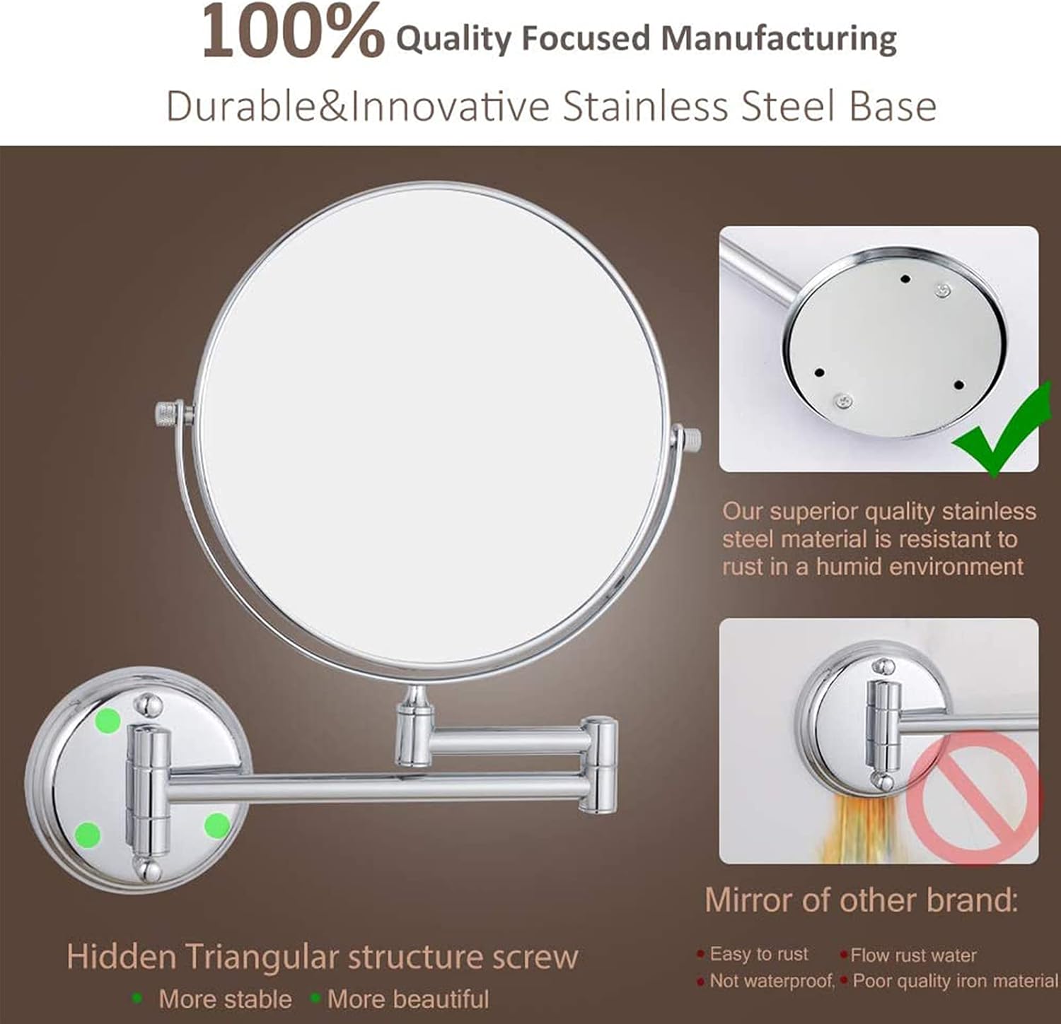 Adjustable Double Sided Makeup Mirror