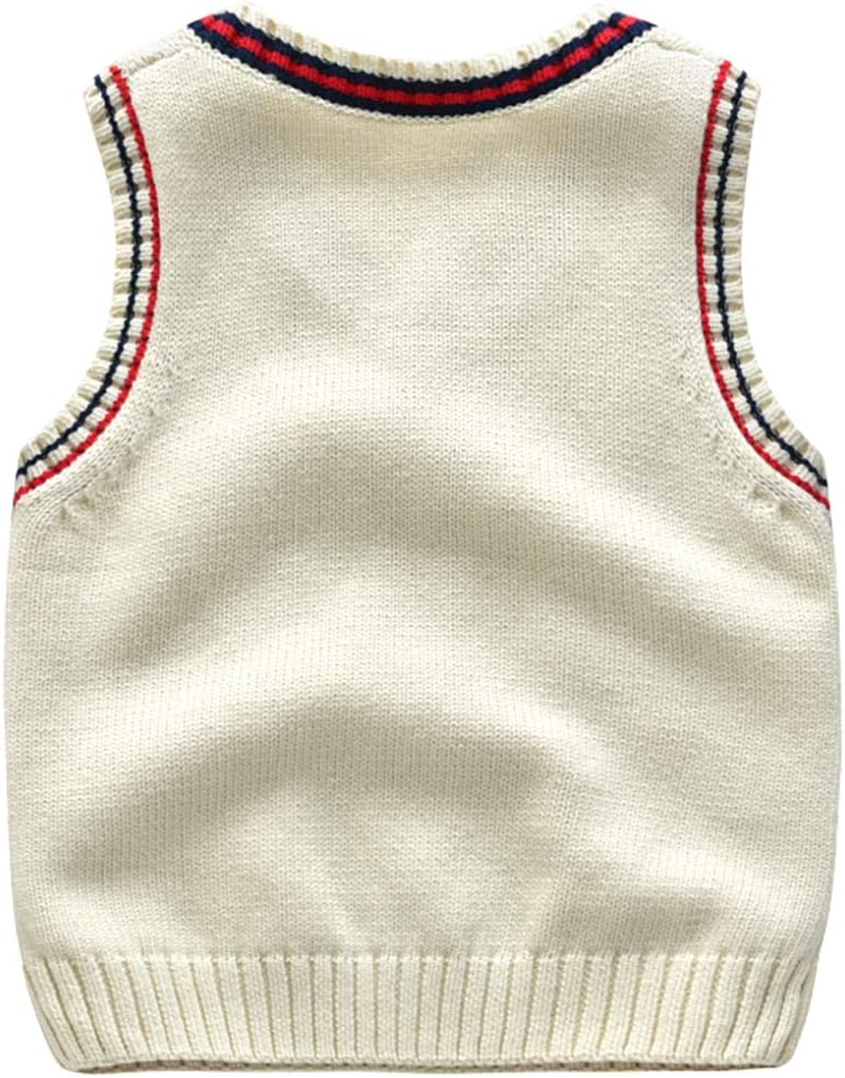 Back to School Boys sweater vest Kids uniform 100 cotton cable knit v-neck vest perfect for daily wear and casual life