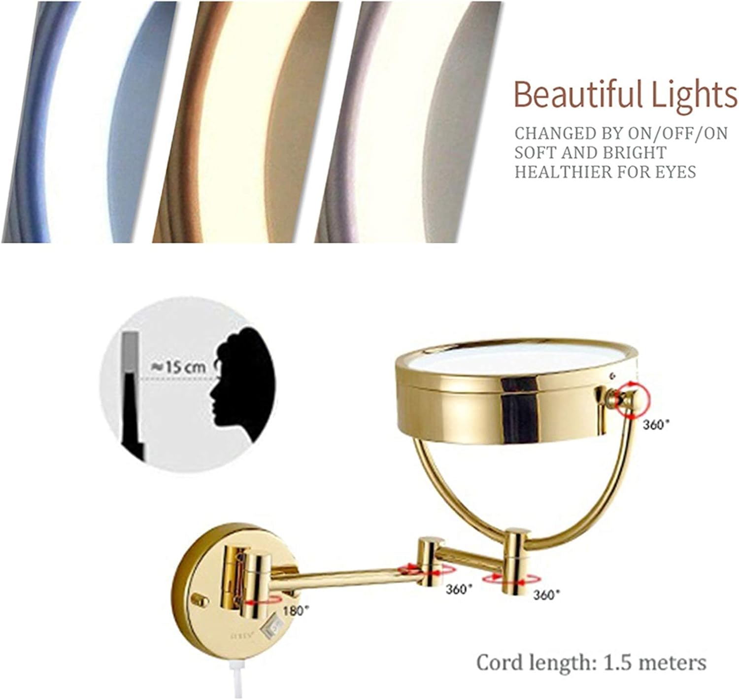 Elegant Wall-Mounted Makeup Mirror