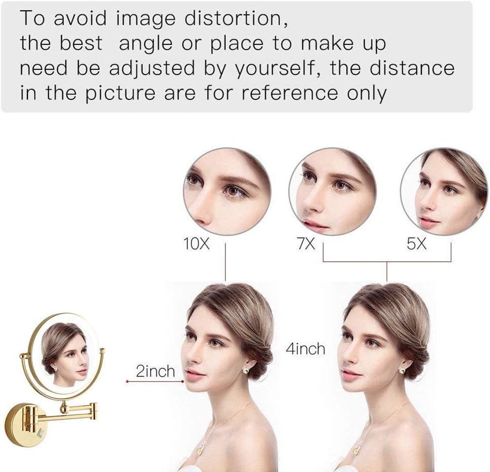 Wall Mounted Makeup Mirror with LED Light and Magnification 1
