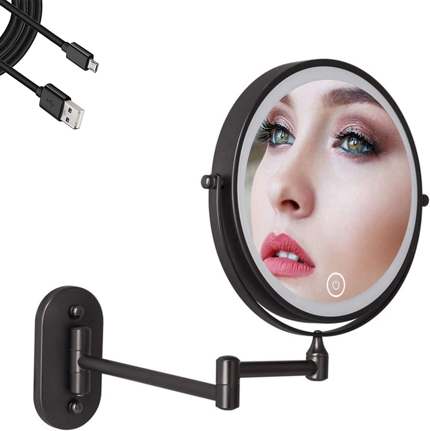 8 Swivel Vanity Mirror with 3 Light Modes