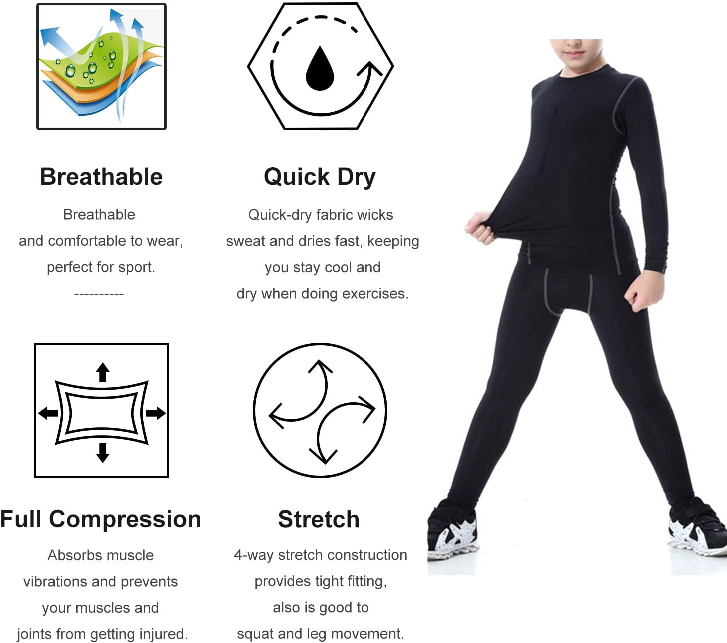 boys soccer compression t-shirt