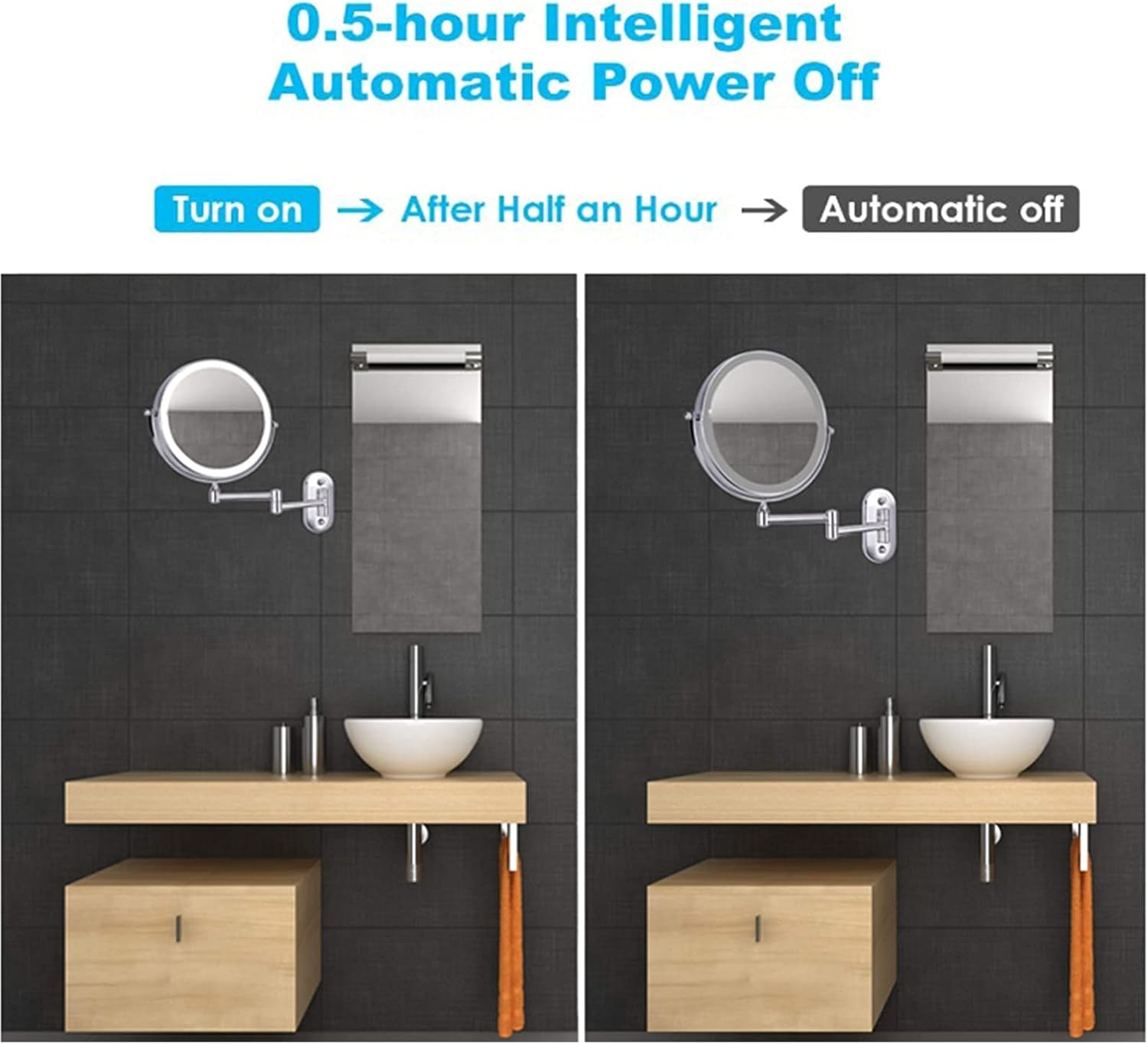 Wall-Mounted Double-Sided Makeup Mirror
