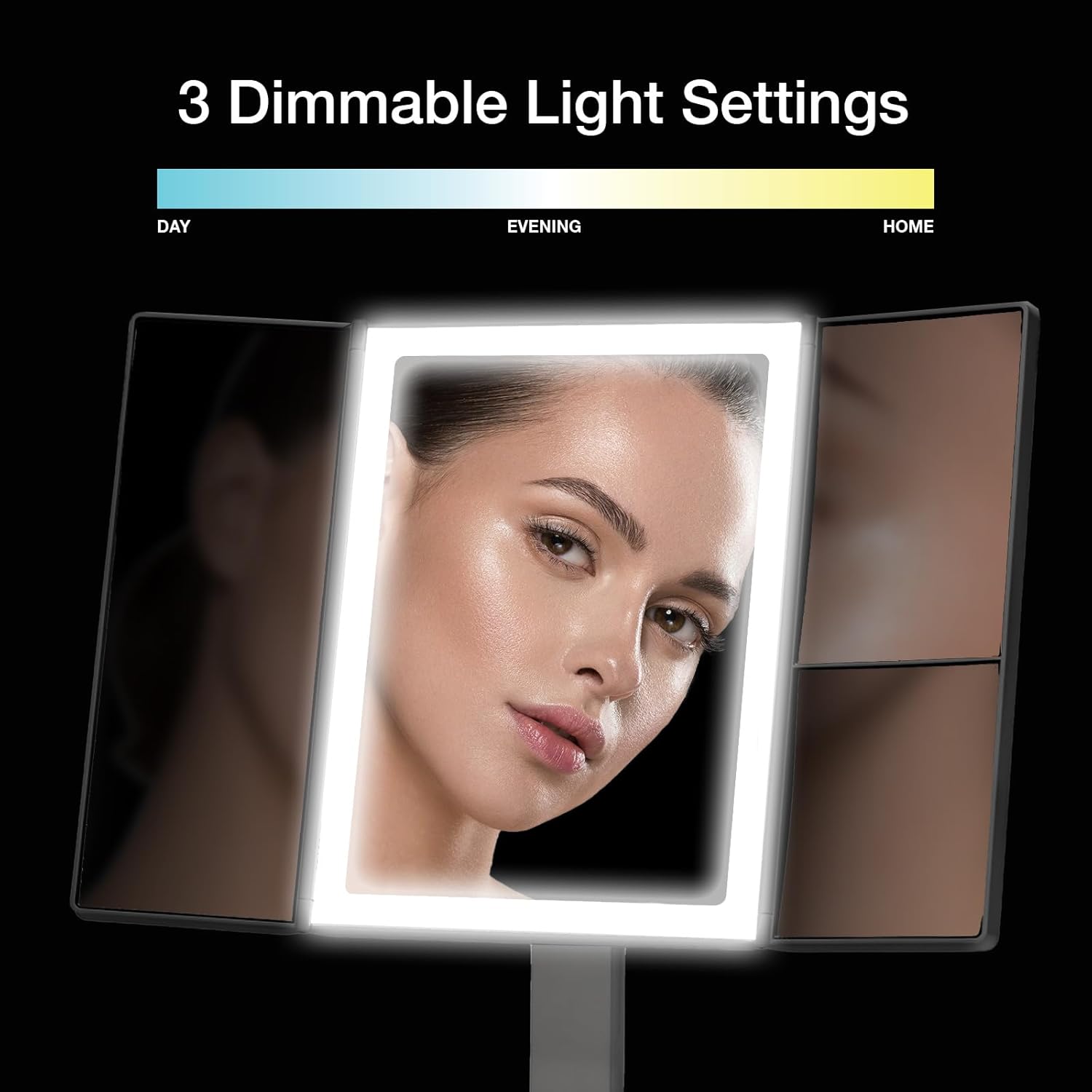 Fancii LED Lighted Makeup Mirror - Rechargeable 3 Color Temp 5X7X Magnification