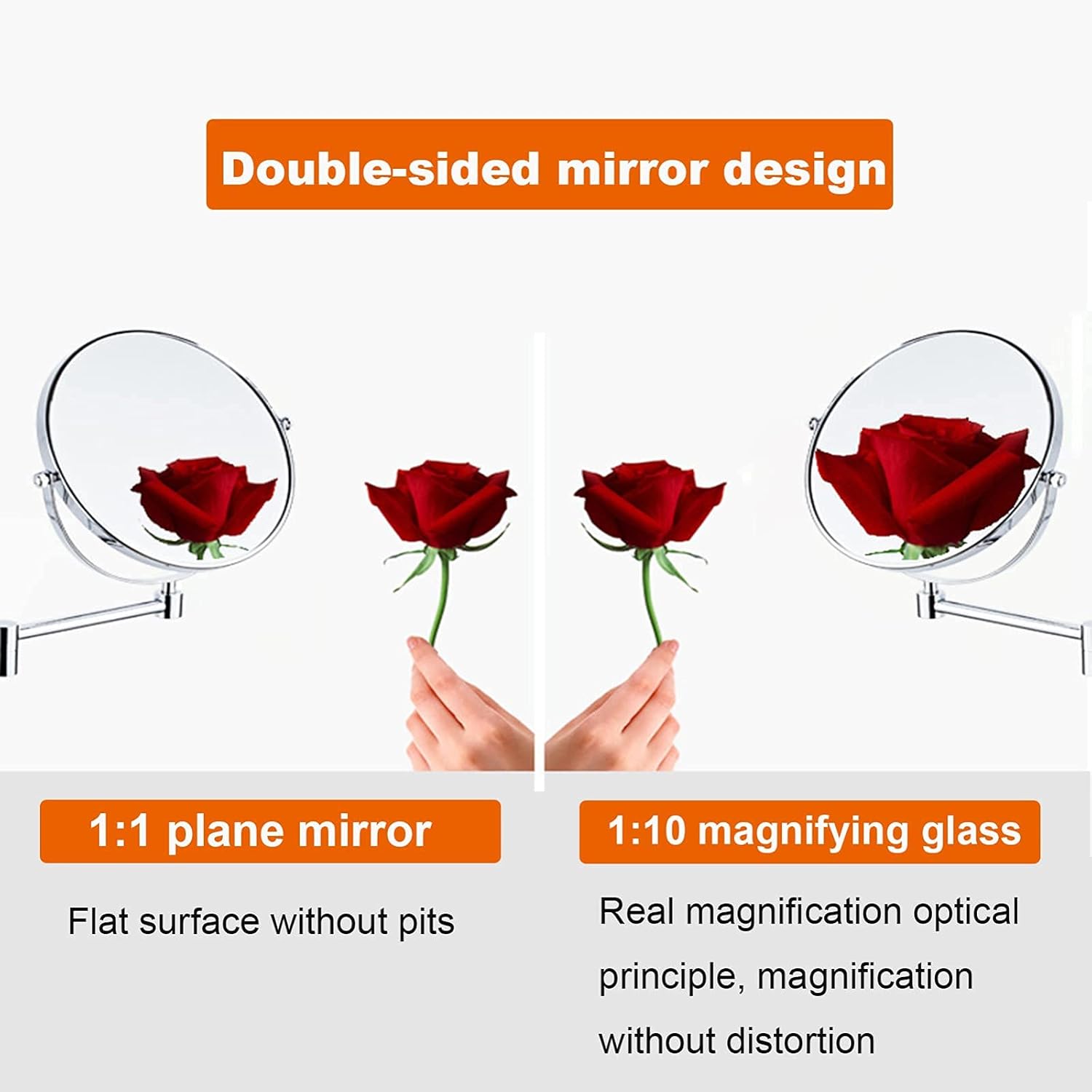 Ultimate Double-Sided Wall-Mounted Magnifying Mirror for Makeup Shaving and More