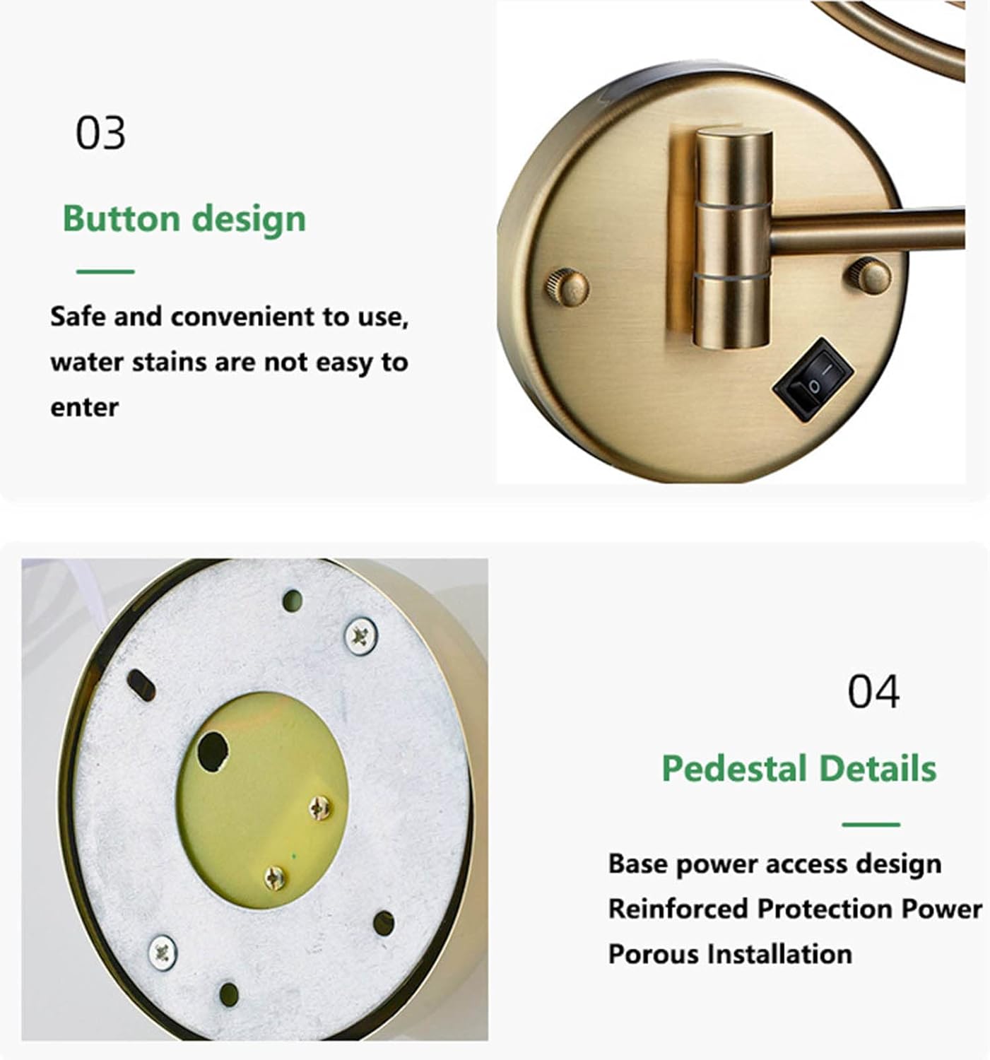 360 Wall-Mounted Makeup Mirror with LED Light
