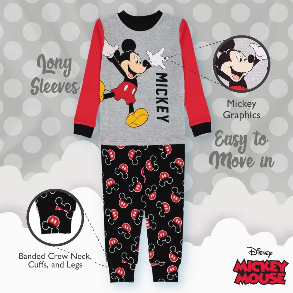 Disney 6-Piece Snug-fit Cotton Pajama Set for Kids