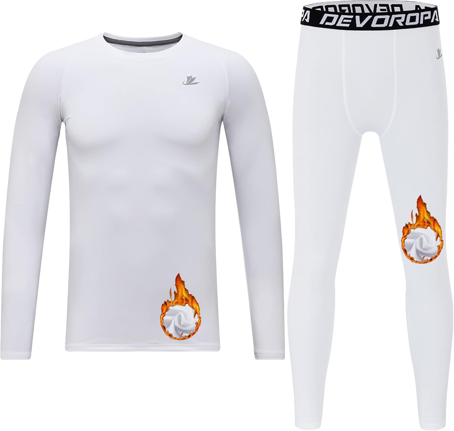 Devoropa Youth Boys Compression Thermal Shirt - Thick Soft for Base Layer Assistance
