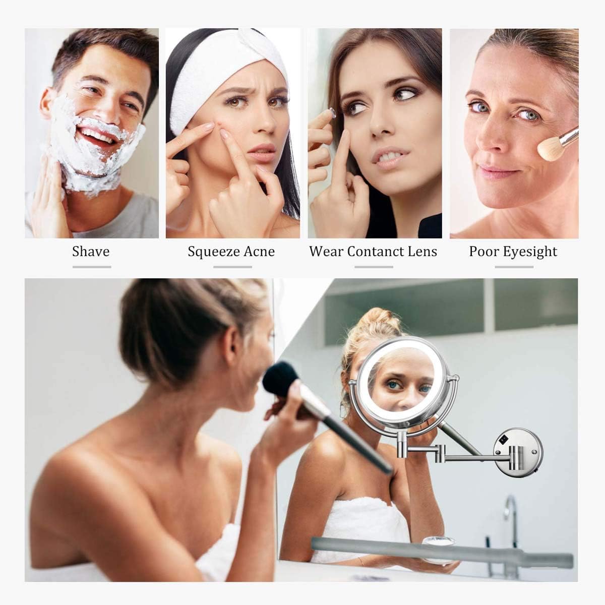Magnifying Makeup Mirror withLED