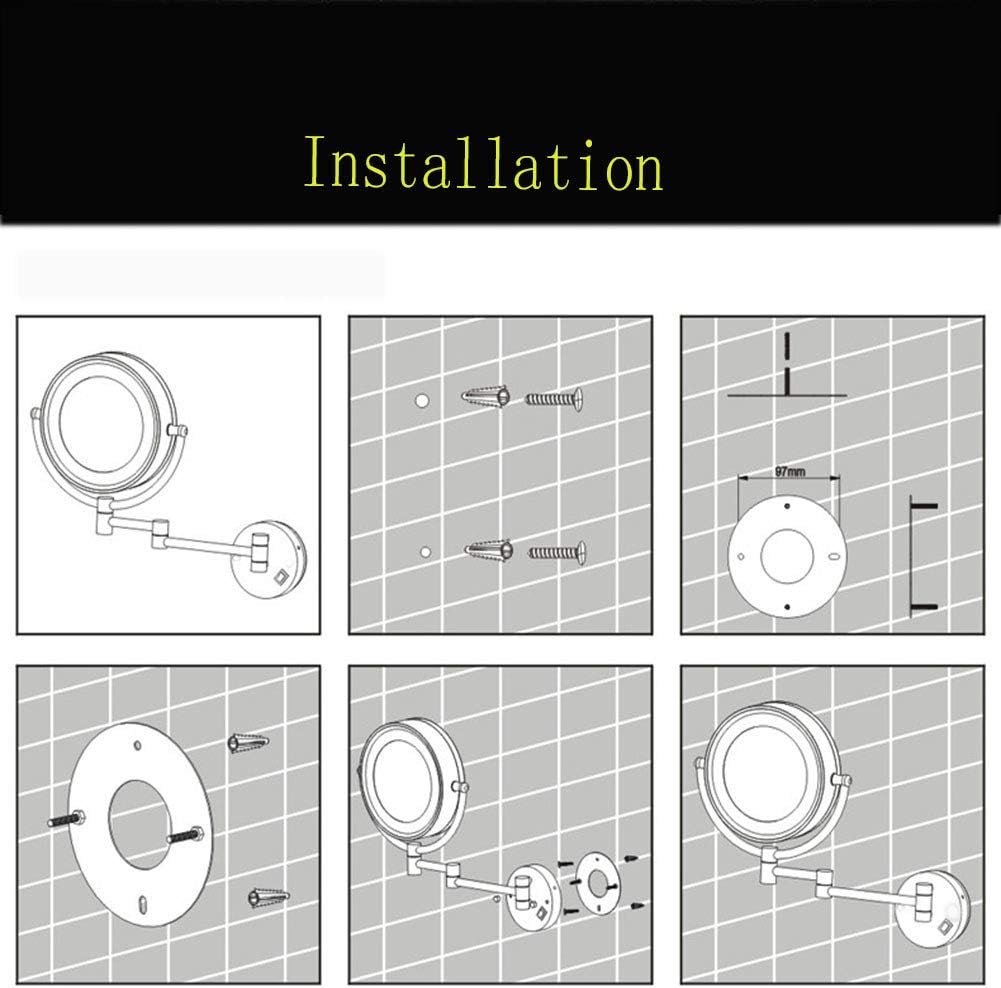 Wall-Mounted Makeup Mirror with LED Lights