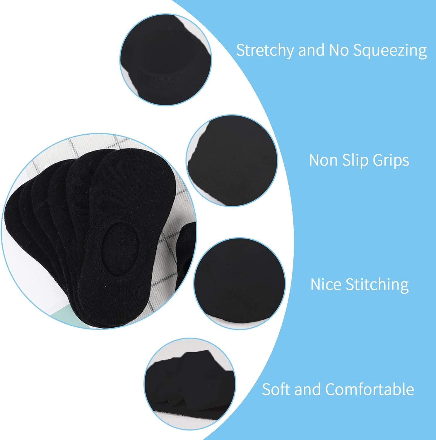 JOCMIC 10 Pairs No Show Socks for Kids Boys Toddler 8-10 Years