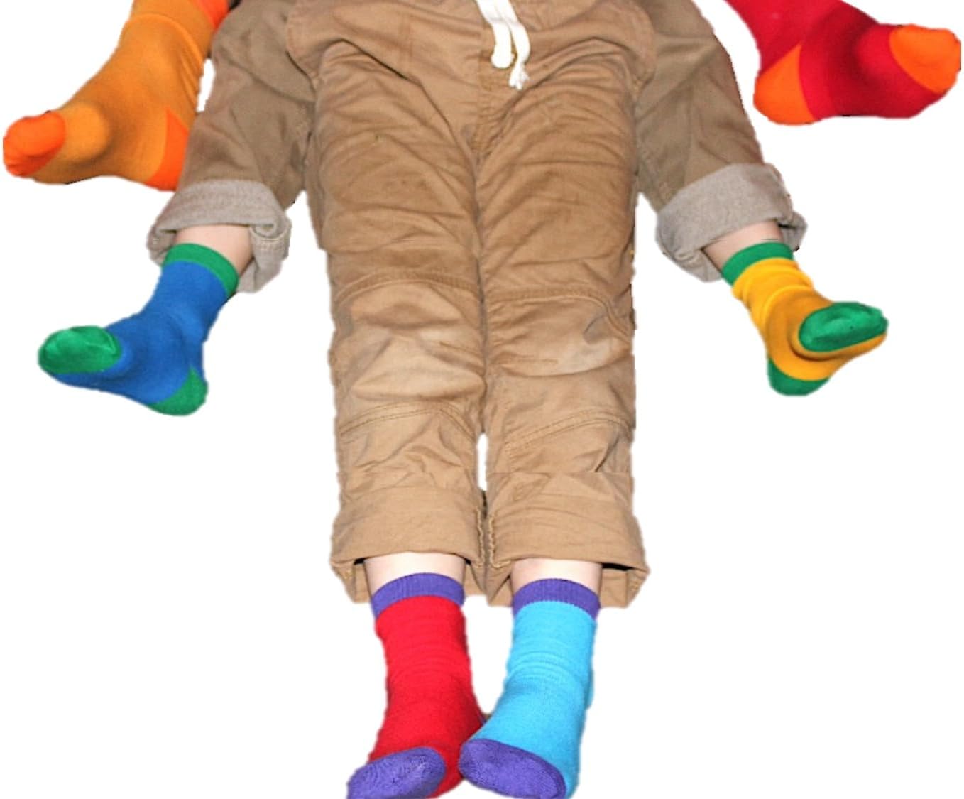 3 Pair Primary Colors Calf Socks for Toddlers