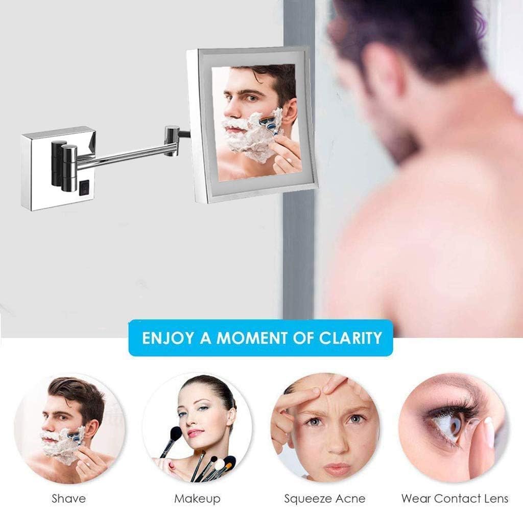 LCARY Compact Wall-Mounted Makeup Mirror with 3X Magnification
