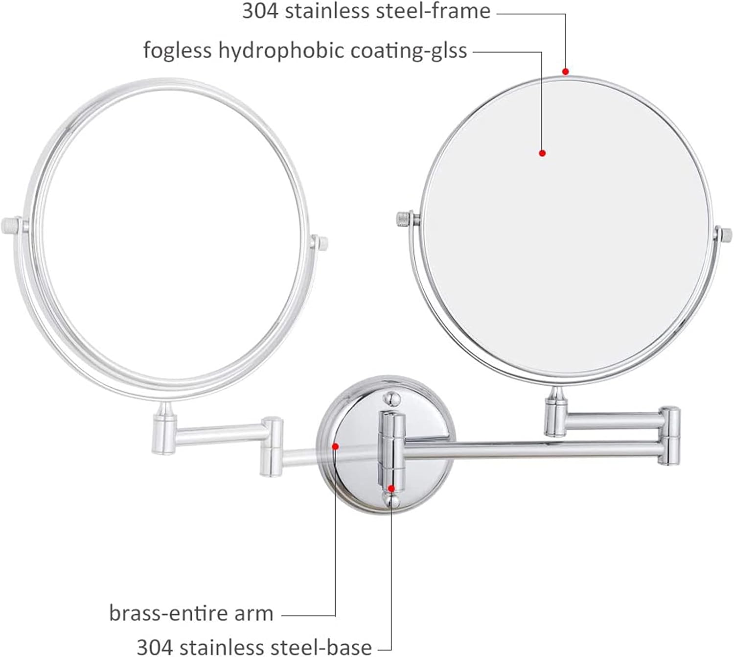 Adjustable Double Sided Makeup Mirror