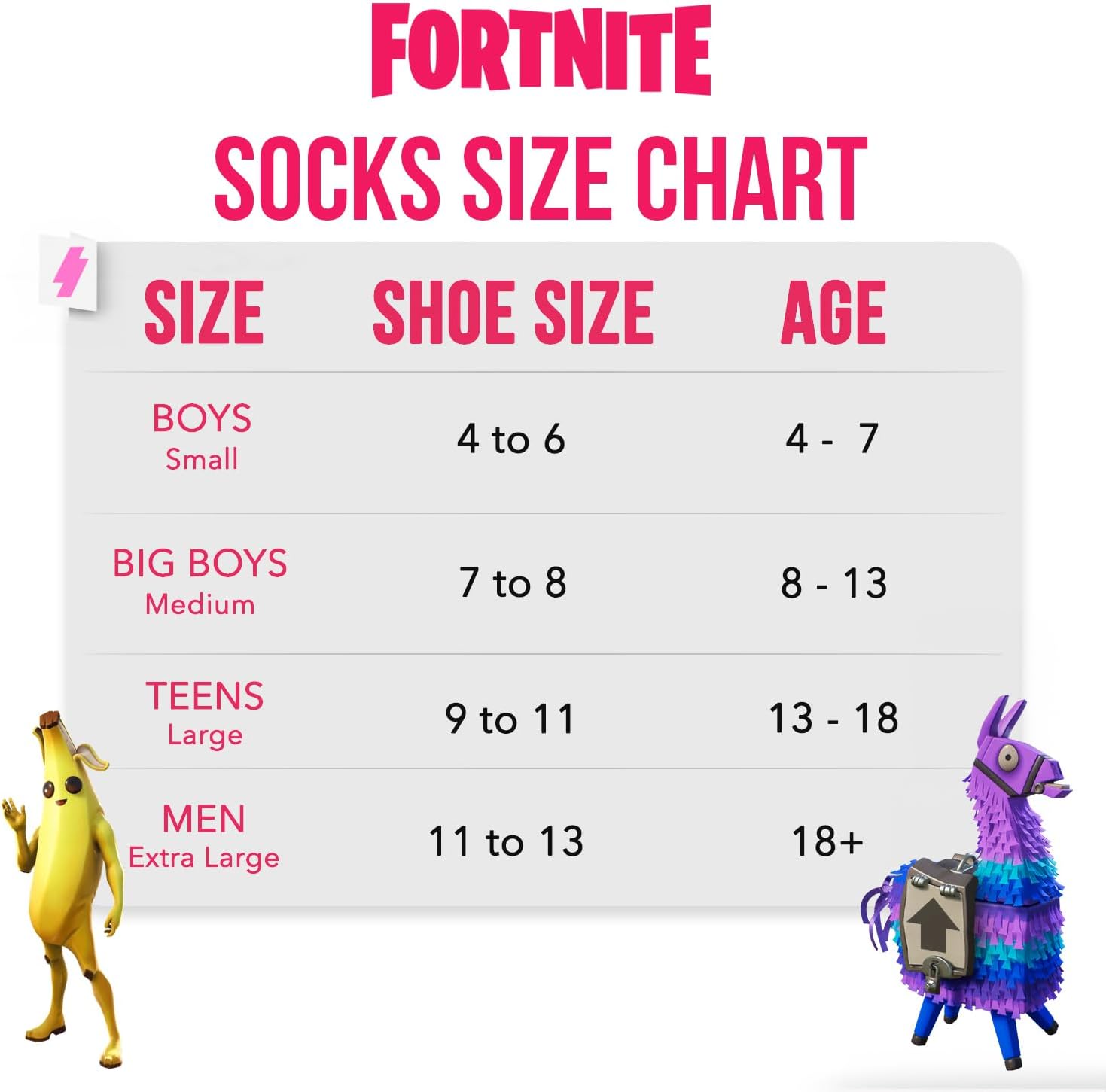 FORTNITE gamer crew socks 6-pack for boys and teens vibrant designs soft durable adjustable