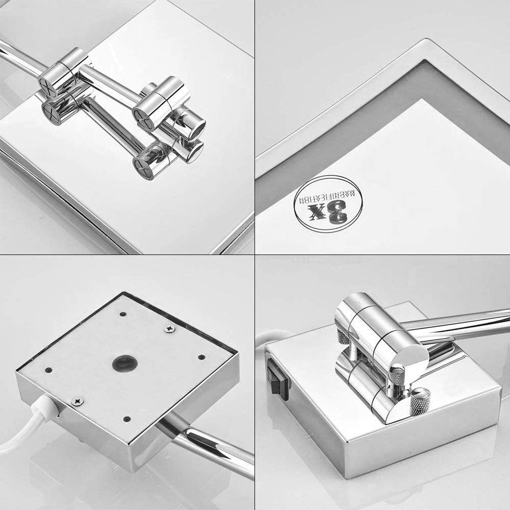 LCARY Compact Wall-Mounted Makeup Mirror with 3X Magnification