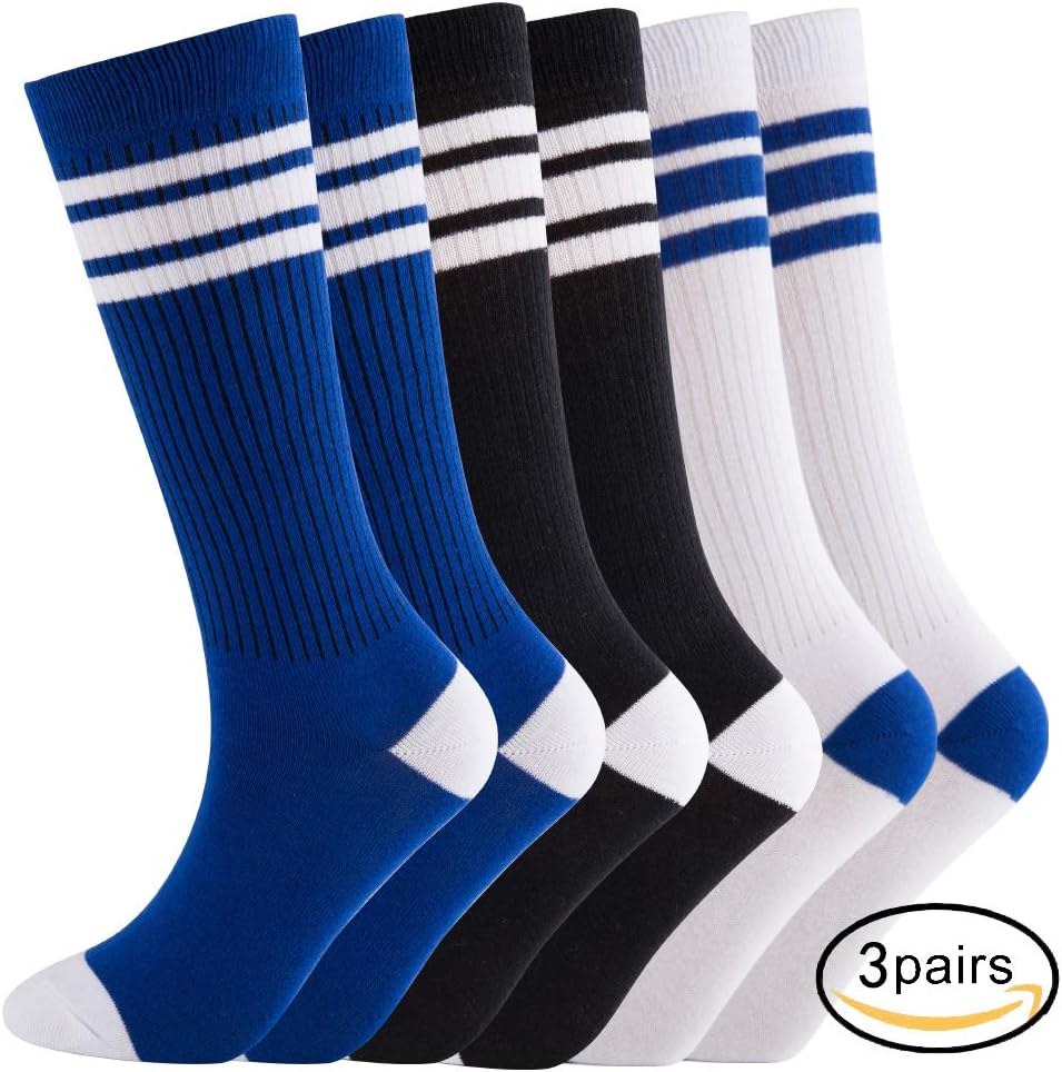 Premium Comfortable Knee High Socks for Boys with Triple Stripes