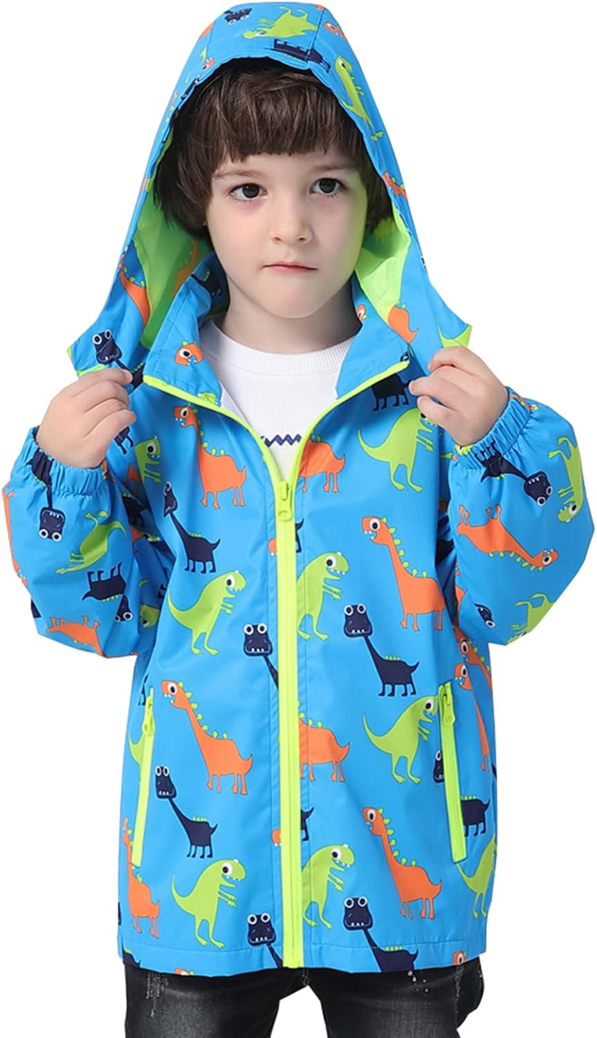 Dinosaur Waterproof Hooded Jacket for Kids