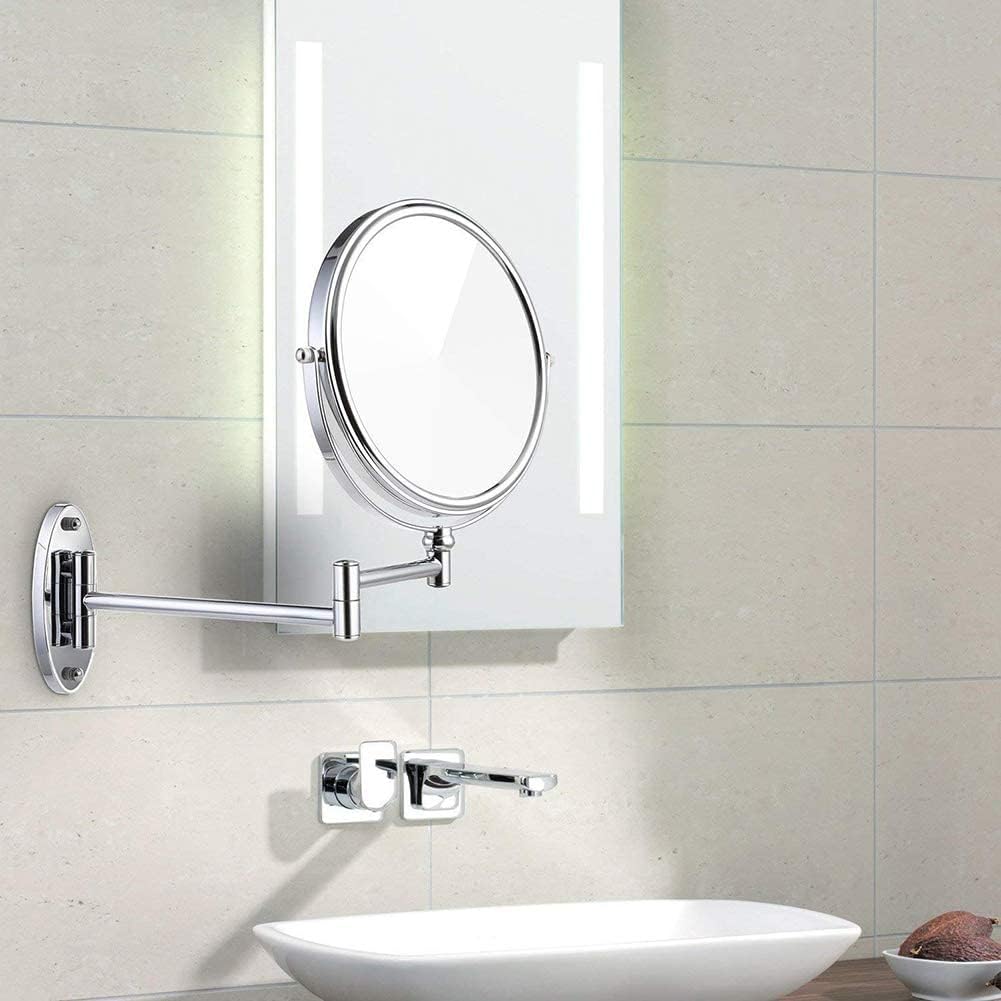 Durable Double-Sided Swivel Makeup Mirror wall-mounted 3X Magnification