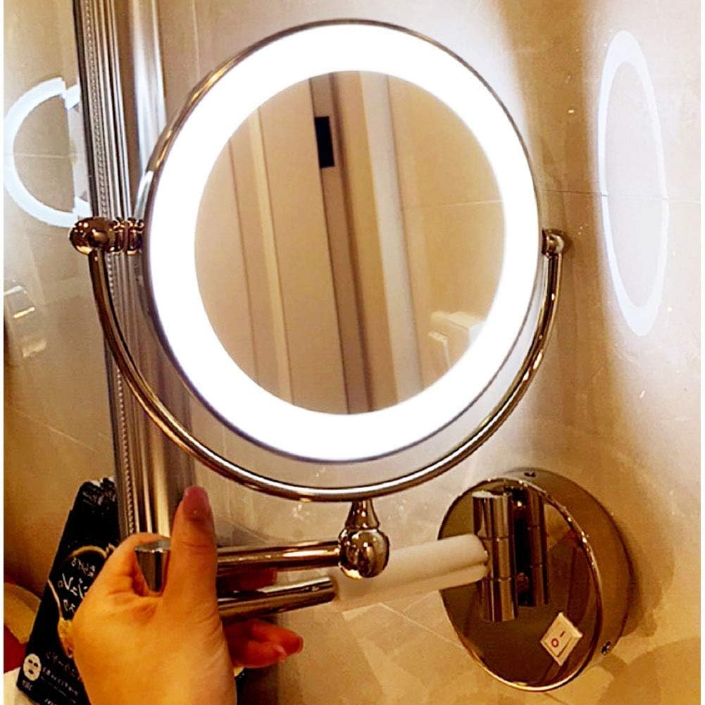 Wall Mounted Makeup Mirror with LED Light and Magnification 1