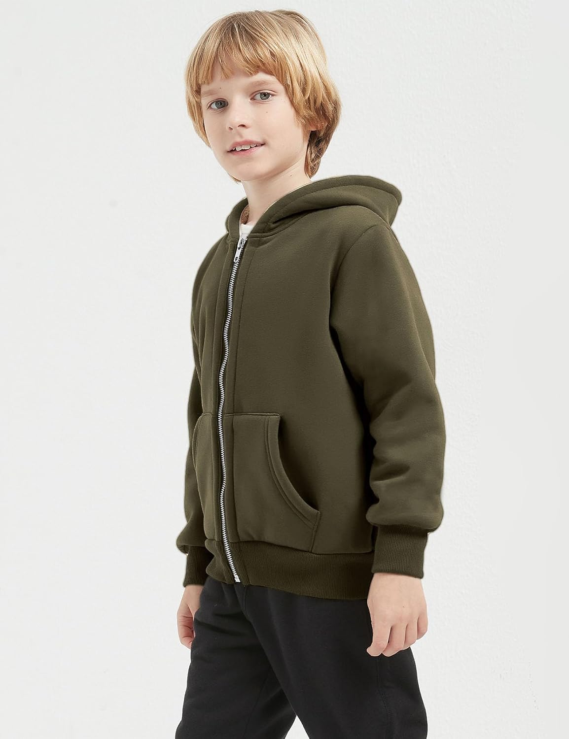 Sturdy Sherpa Fleece Jacket for Kids Loose Fit Soft to the Touch and Perfectly Padded