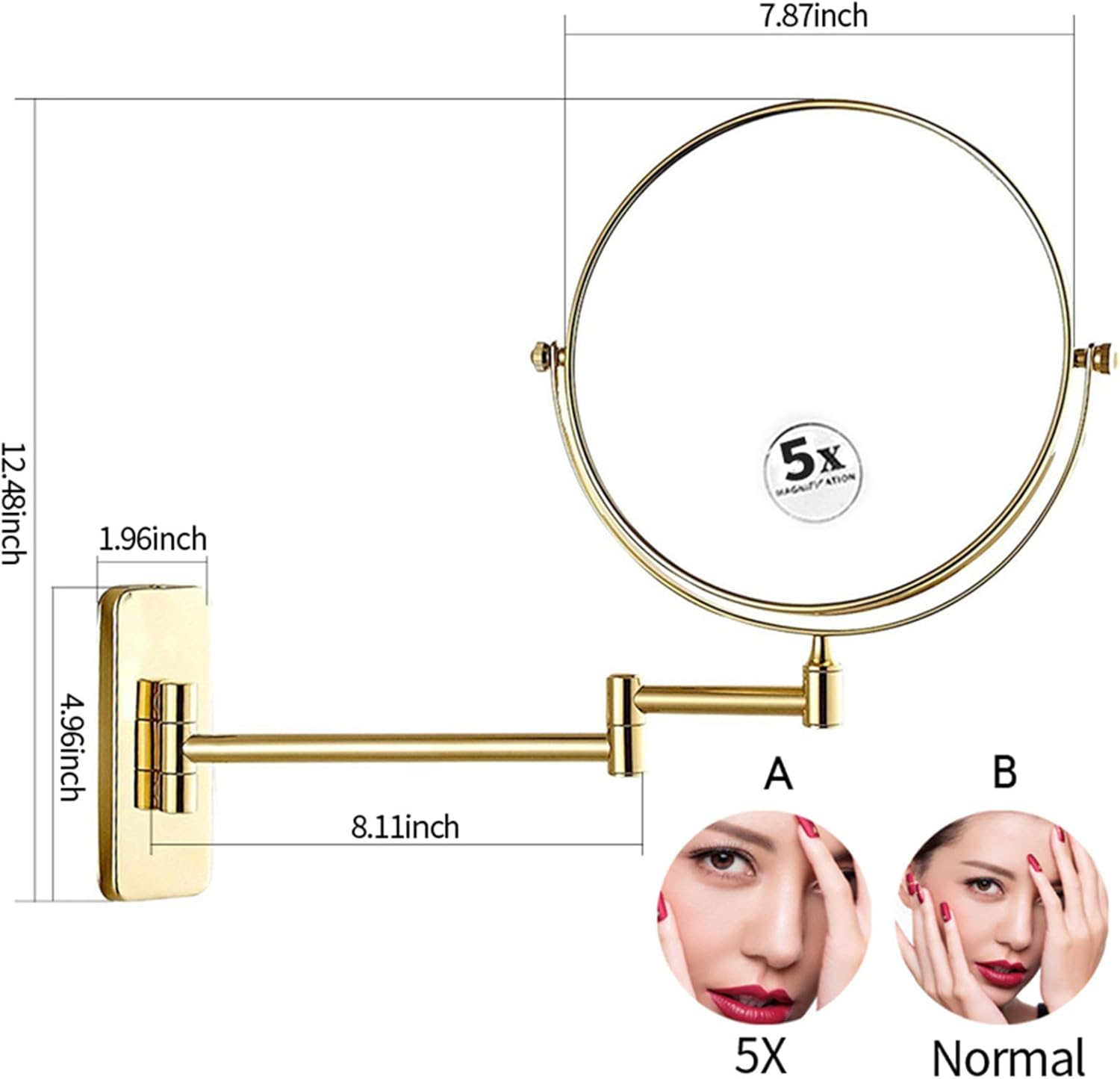Luxury Double Sided Makeup Mirror Adjustable Vanity for Home Beauty Tools