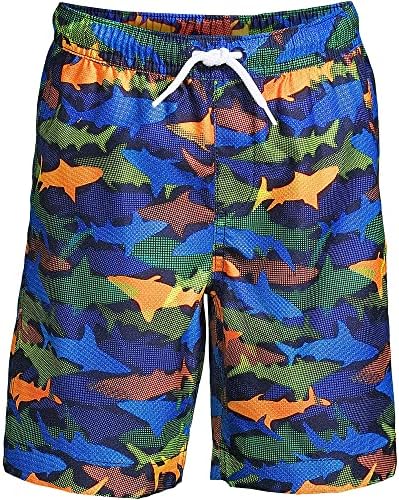 Lands End Boys-print-Safe Swim Trunks