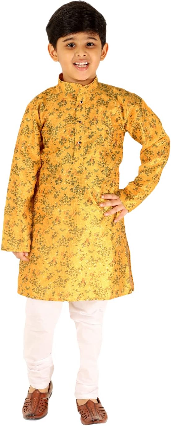 Pro-Ethically Crafted Boys Summer Silk Kurta for Kids Boys Perfect for Special Occasions S-172