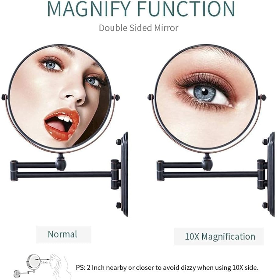Sturdy Dual-Sided Wall-Mounted Makeup Mirror