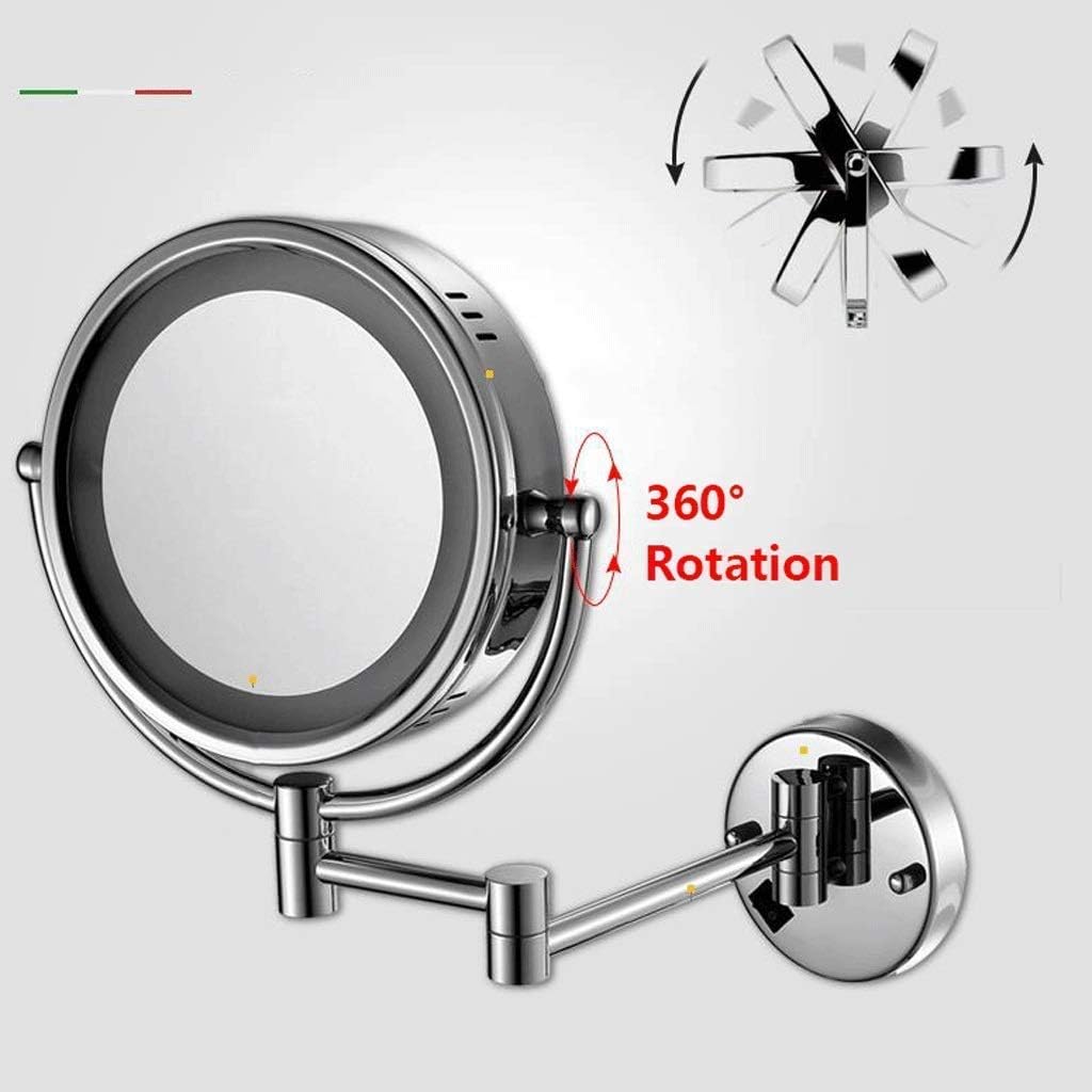 Vanity Mirror Double-Sided LED illuminated 360 Rotate Bathroom