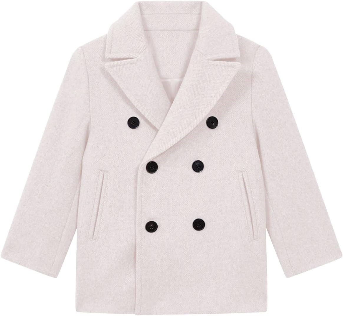 Haloumoning Boys Double Breasted Pea Coat