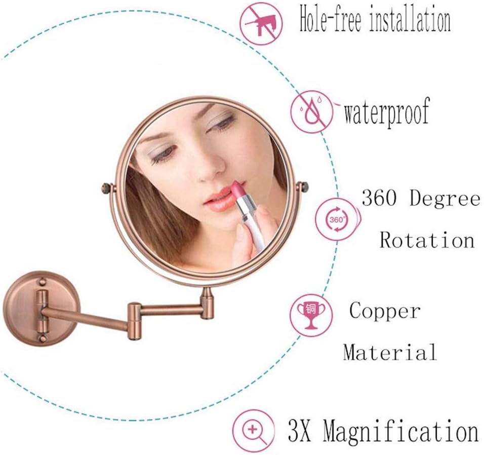 8-inch Wall-Mounted Makeup Mirror Double-Sided for Beauty Comfort