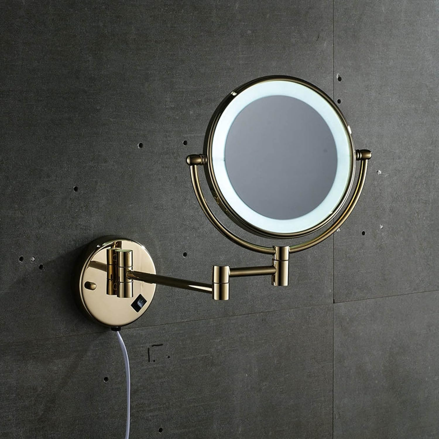 360 Wall-Mounted Makeup Mirror with LED Light