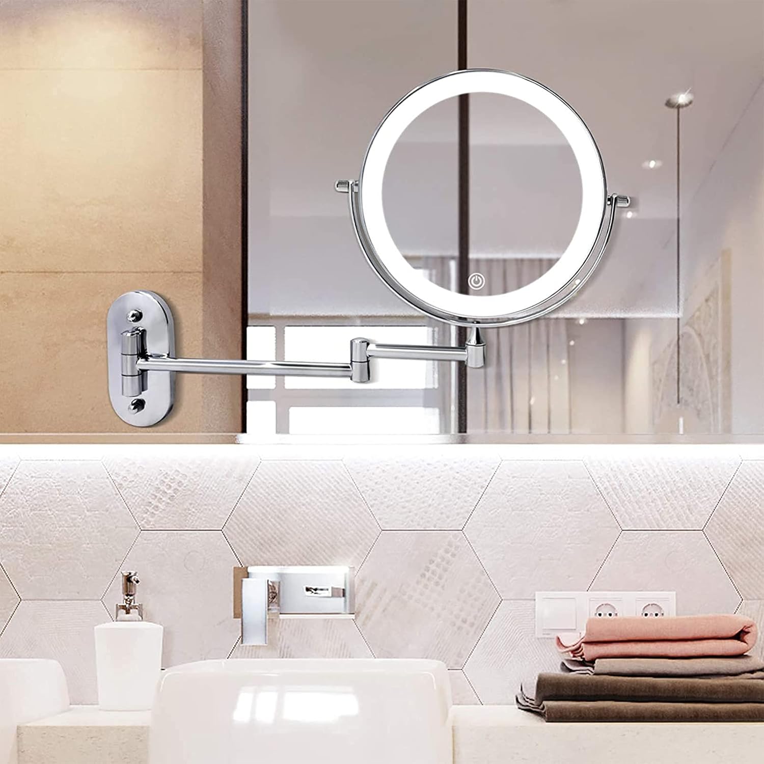 Wall-Mounted Double-Sided Makeup Mirror