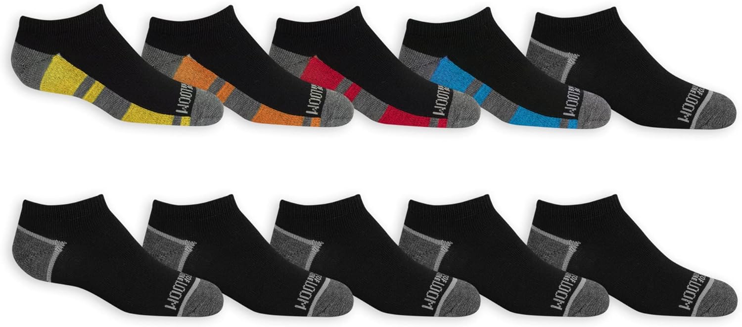 Fruit of the Loom Boys No Show Socks 10 Pack