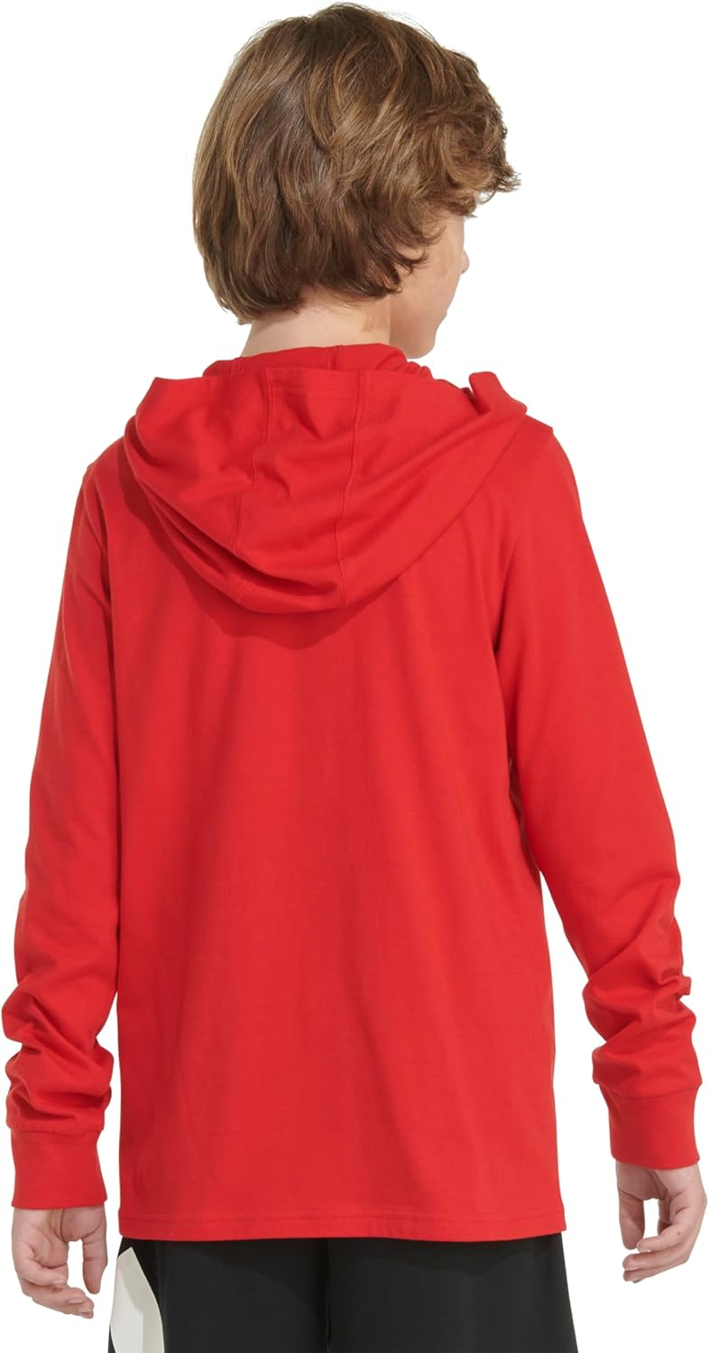 adidas Boys Long Sleeve Cotton Hooded T-Shirt