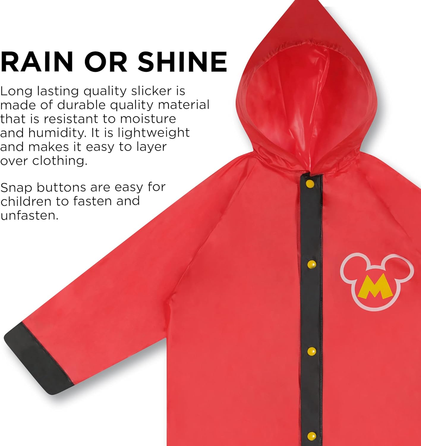 Disney Boys Little Umbrella Poncho Raincoat Set - Perfect for Rainy Days