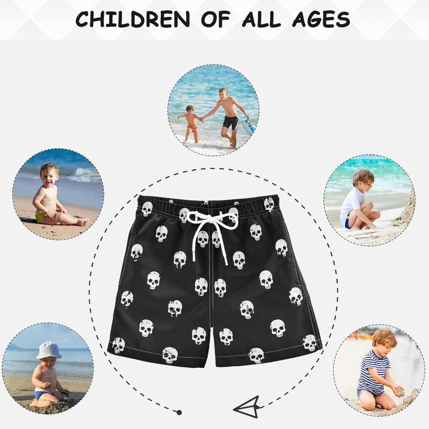 Quick-Dry Beach Board Shorts for Boys