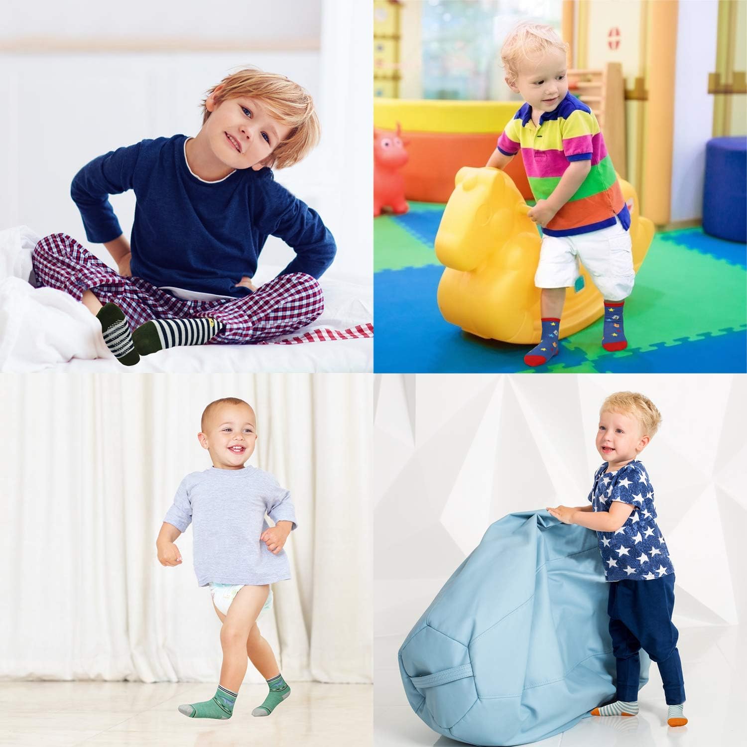 SkiBeaut Toddler Socks 12 Pairs Non Slip Grips