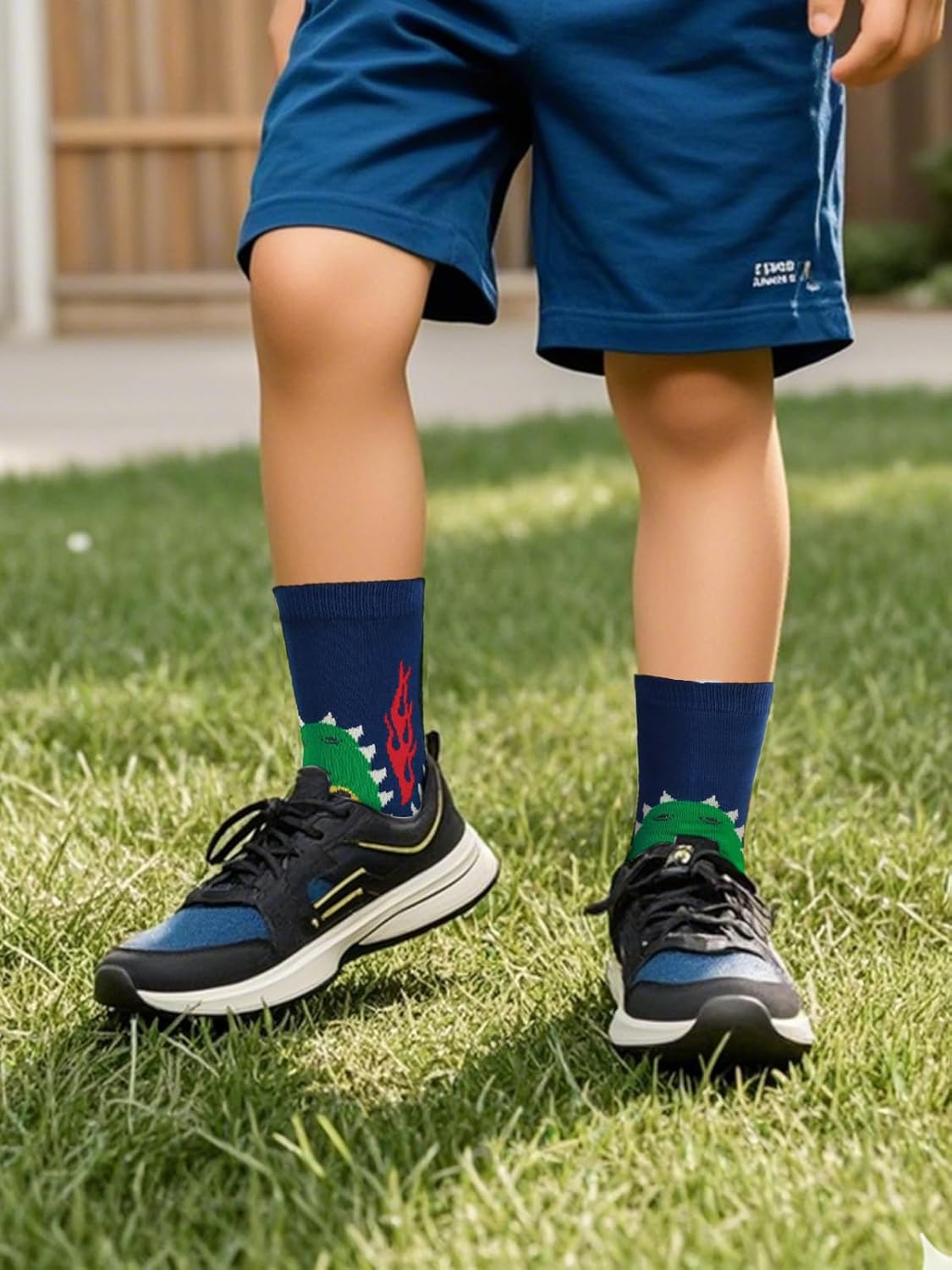 FITS Kids Shark Camo Crew Socks