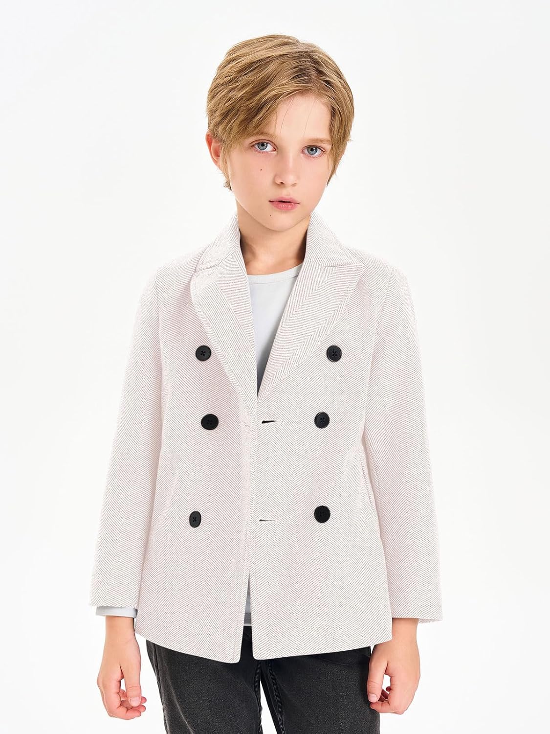 Haloumoning Boys Double Breasted Pea Coat
