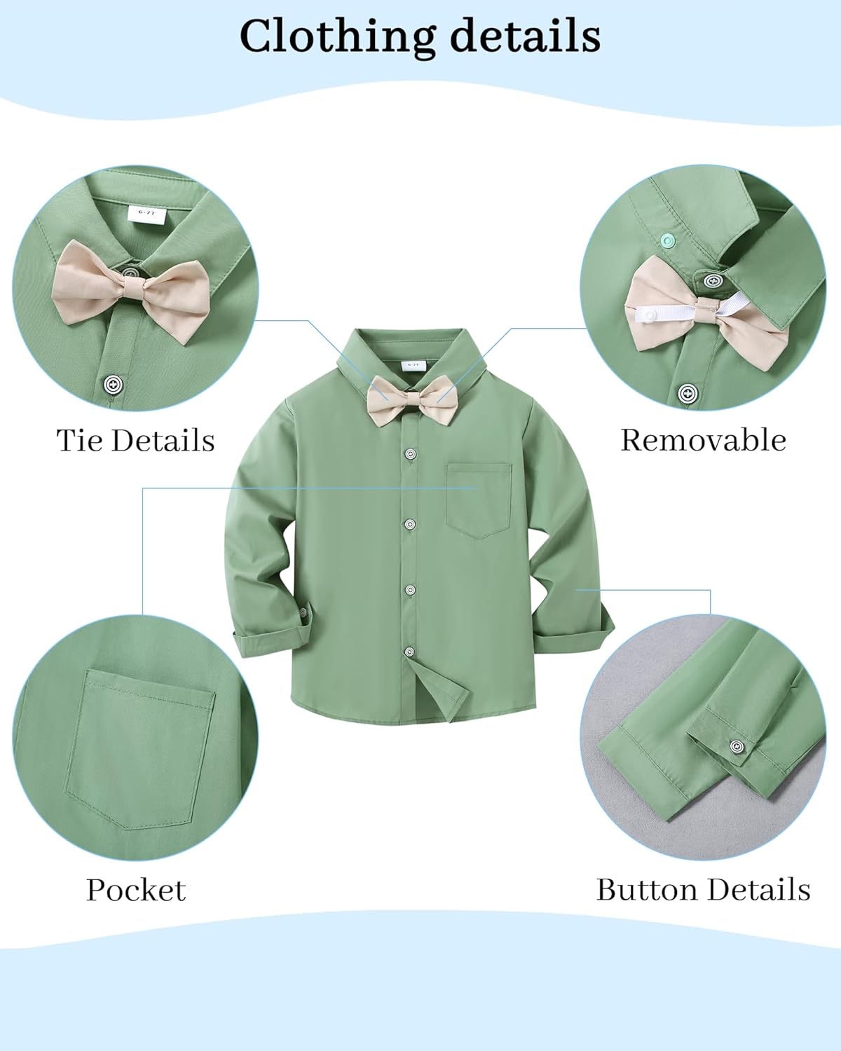 YALLET Toddler Boy Formal Suit with Bowtie and Suspender Pants