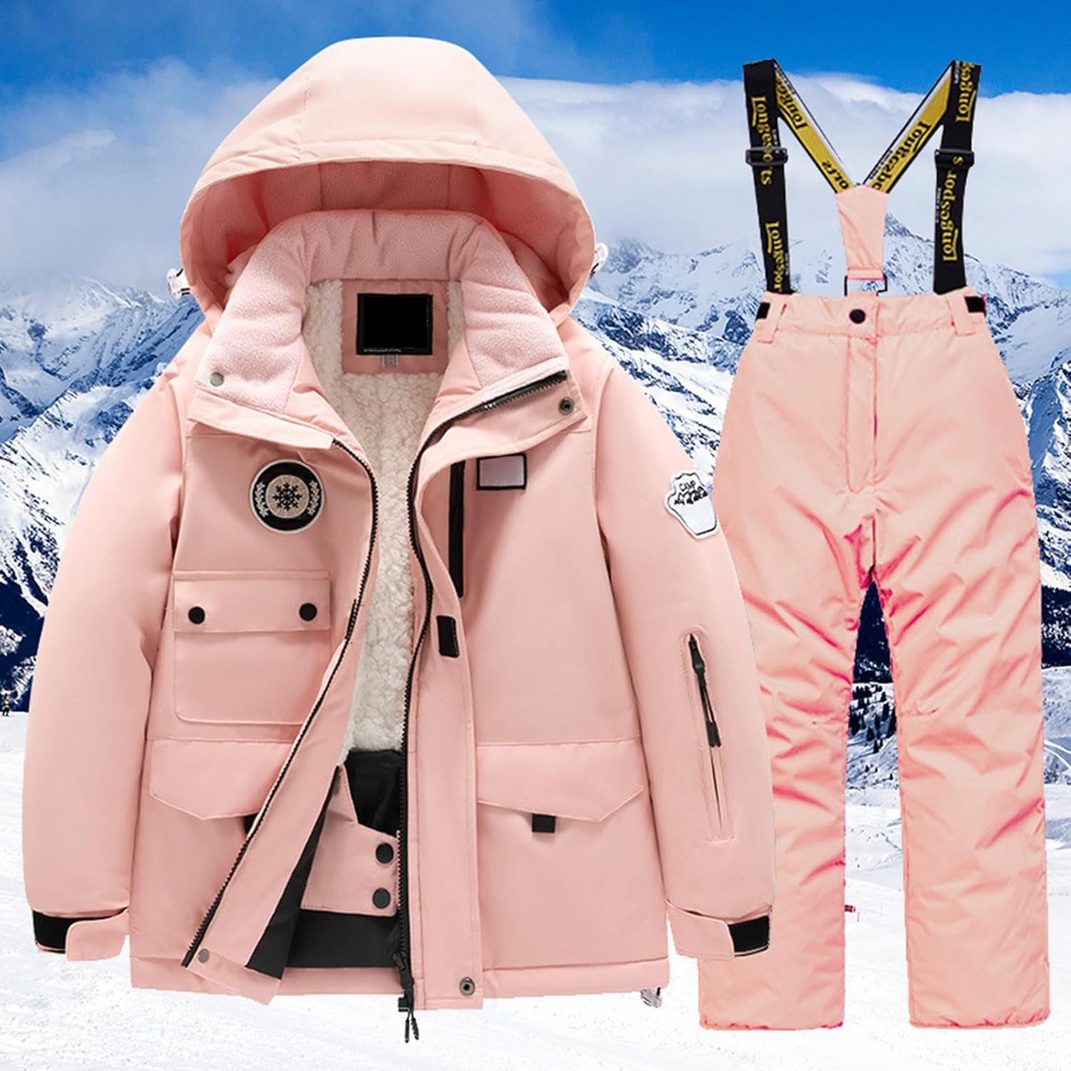 Kids Winter Ski Jacket Pants Set for Snowboarding and Rain